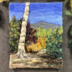 birch tree needle felting by Elaine Farmer